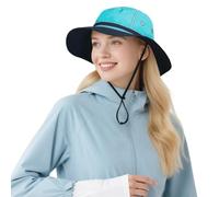 DORRISO Homme Chapeau de Pêche Femme Chapeau Soleil Pliable UPF 50+ Anti UV Vacances Alpinisme Outdoor Étanche Chapeau de Voyage Safari Casquette Confortable Bucket Hat Bleu Ciel