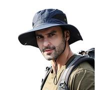 DORRISO Homme Chapeau de Soleil Large Bord Chapeau Pliable Imperméable Protection UV Alpinisme Outdoor Respirant Engrener Voyage Jardinage Chapeau de Pêche Adjustable Chin Strap