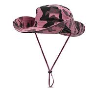 DORRISO Homme Femme Chapeau Soleil Pliable UPF 50 Anti UV Vacances Alpinisme Outdoor Étanche Chapeau de Voyage Safari Casquette Bucket Hat Rose