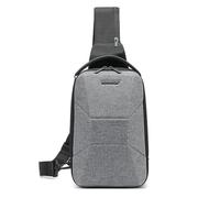 DORRISO Mode Homme Sac de Poitrine Léger Sac à Bandoulière pour 7.9 Pouces iPad avec USB Charging Port Sac de Messager pour Camping Voyage Quotidien résistant à l'eau Homme Sac d'épaule Gris