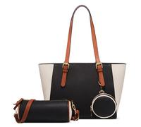 DORRISO Nouveau Polyvalent Ensemble de 3 Pièces Sac à Main Femmes Antivol Sûr Élégant Sacs à Bandoulière Pratique Sac Fourre Tout pour Rencontres Voyages Vacance Imperméable PU Cuir Noir