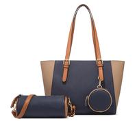 DORRISO Nouveau Polyvalent Ensemble de 3 Pièces Sac à Main Femmes Antivol Sûr Élégant Sacs à Bandoulière Pratique Sac Fourre Tout pour Rencontres Voyages Vacance Imperméable PU Cuir Bleu