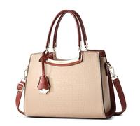 DORRISO Nouveau Sac à Main Femmes Élégant Sacs Portés Main avec Mode Pendentif Conception Pratique Sac Fourre Tout pour Rencontres Voyages Vacance Imperméable PU Cuir Beige