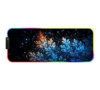 DORRISO RGB Tapis de Souris Gaming XL 800x300x3 mm Surdimensionné RGB Tapis de Sourispour Clavier Souris Ordinateur PC Tapis de Souris Argent