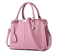 DORRISO Sac à Main Femmes Mode Sac Bandoulière Sac Cuir PU Poignée Sac Bandoulière Réglable Travailler Voyage Décontracté Quotidien Sac à Main Rose