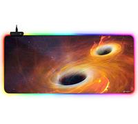 DORRISO Tapis de Souris Gaming Grands RGB 900x400x3 mm Surdimensionné XXL Jeu Mousepad Imperméable Antidérapan Tapis de Souris pour Ordinateur Bureau Gamer Trou Noir