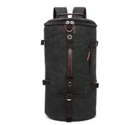 DORRISO Vintage Sac à Dos Homme Grande Capacité Convertible Sac de Voyage avec Compartiment Caché Sac W nd pour Voyage Randonnée Loisir Quotidien Extérieur Toile Homme Backpack Noir