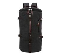 DORRISO Vintage Sac à Dos Homme Grande Capacité Convertible Sac de Voyage avec Compartiment Caché Sac W nd pour Voyage Randonnée Loisir Quotidien Extérieur Toile Homme Backpack Noir