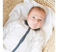 SOPHIE LA GIRAFE - Pyjama Naissance Bébé - Dors Bien Y - Velours Drop Needle - Coton Bio - Garçons - Blanc - Bleu Marine - Col Polo - 3 Mois