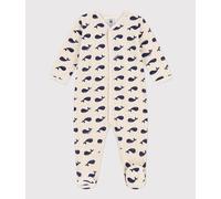 Dors-bien bébé en velours imprimé baleines Petit Bateau - beige - Taille 12 mois 12M beige/bleu