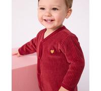 Dors-bien bébé en velours uni avec broderie Petit Bateau - rouge - Taille 12 mois 12M rouge