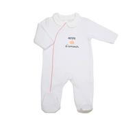 Dors bien ouverture devant en velours blanc NAISSANCE(50CM)