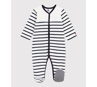 Dors-bien rayé en velours Petit Bateau - blanc - Taille 12 mois 12M blanc/bleu