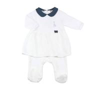 Dors-bien robe col claudine bleu marine