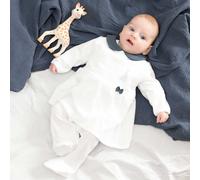 Dors-bien robe col claudine bleu marine