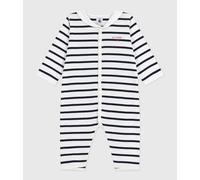 Dors-bien sans pieds bébé mixte en coton à rayures avec'sérigraphie Petit Bateau - blanc - Taille 3 mois 3M blanc/bleu