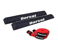 DORSAL Aero Roof Rack Pads with 15 ft Surf Straps for Car Surfboard Kayak Sup Long 34" Red