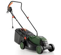 DORTALA Tondeuse à Gazon électrique avec câble de 35,6 cm, réglage de la Hauteur de Coupe sur 3 Positions, bac de ramassage d'herbe avec 12 A, 1500 W, Tondeuse à Gazon