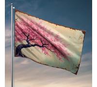 Dortoir drôle fleur de cerisier sérénité : un paysage de rêve imprimé drapeau Mancave accessoires pour hommes pour chambre de garçon (152 x 244 cm)