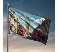 Dortoir Funny London Streets: bus rouges, Big Ben et architecture historique drapeau Mancave accessoires pour homme (30 x 45 cm)