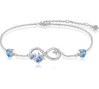 Dorunmo Bracelet libellule/papillon/tortue/coccinelle en argent sterling 925 avec symbole de l'infini d'été et bracelet de cheville pour femme porte-bonheur, Armband 7"-9"