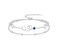 Dorunmo Bracelet stéthoscope en argent sterling 925 avec pierre de naissance pour infirmière, médecin, étudiant en médecine, Petit, Argent sterling, Zircone cubique