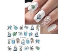 Dorure Marbre Motif Laser Curseurs Autocollants Pour N64.3d Lignes De Vague Nail Art Document Floraison D¿¿Calque Manucure Accessoires Btf-S31 - Type E1003