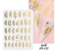Dorure Marbre Motif Laser Curseurs Autocollants Pour N64.3d Lignes De Vague Nail Art Document Floraison D¿¿Calque Manucure Accessoires Btf-S31 - Type So-132 Gold