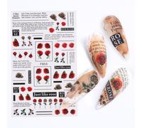 Dorure Marbre Motif Laser Curseurs Autocollants Pour N64.3d Lignes De Vague Nail Art Document Floraison D¿¿Calque Manucure Accessoires Btf-S31 - Type F855