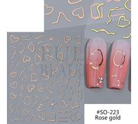Dorure Marbre Motif Laser Curseurs Autocollants Pour N64.3d Lignes De Vague Nail Art Document Floraison D¿¿Calque Manucure Accessoires Btf-S31 - Type So-223 Rose Gold #B