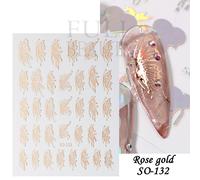 Dorure Marbre Motif Laser Curseurs Autocollants Pour N64.3d Lignes De Vague Nail Art Document Floraison D¿¿Calque Manucure Accessoires Btf-S31 - Type So-132 Rose Gold