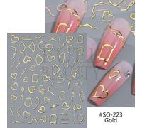 Dorure Marbre Motif Laser Curseurs Autocollants Pour N64.3d Lignes De Vague Nail Art Document Floraison D¿¿Calque Manucure Accessoires Btf-S31 - Type So-223 Gold #A