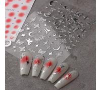 Dorure Marbre Motif Laser Curseurs Autocollants Pour N64.3d Lignes De Vague Nail Art Document Floraison D¿¿Calque Manucure Accessoires Btf-S31 - Type So-135 Sliver
