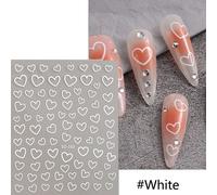 Dorure Marbre Motif Laser Curseurs Autocollants Pour N64.3d Lignes De Vague Nail Art Document Floraison D¿¿Calque Manucure Accessoires Btf-S31 - Type So-163 White