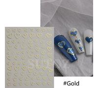 Dorure Marbre Motif Laser Curseurs Autocollants Pour N64.3d Lignes De Vague Nail Art Document Floraison D¿¿Calque Manucure Accessoires Btf-S31 - Type So-163 Gold