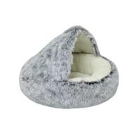 DoRysk Lit rond pour chat et chien - En peluche chaude et douce - Avec housse - Pour petits chiens et chatons (9)