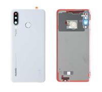 Dos Blanc Pour Huawei P30 Lite En Verre + Vitre Apn + Capteur Empreintes