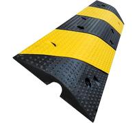 Dos D’âne en Caoutchouc, Rampe De Vitesse, Bosse De Route en Caoutchouc, Rampe De Protection De Câble Jaune Noir Adaptée à L’Asphalte, Au Béton, Au Gravie, 100x30x4.8CM