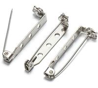 Dos de broche, Broches de broche en métal, 50 pièces, Base, support verrouillage arrière for la fabrication bijoux, bricolage(20 mm)