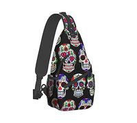 dos de voyage pour homme et femme, de camping en plein air, jour des morts, crâne en sucre, fleur, sac à bandoulière, dos pour vélo, sport, randonnée, voyage, camping, sac compact