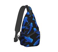 dos de voyage pour homme et femme, de camping en plein air, sac à bandoulière Blue Shark Whale Art, dos pour vélo, sport, randonnée, voyage, camping, sac compact