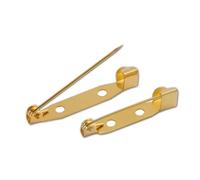 Dos d'épingles, 50pcs broches de base de clip broches broches base vierge for fournitures de fabrication de bijoux à bricoler soi-même(Gold Color,15 mm)