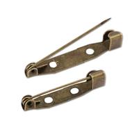 Dos d'épingles, 50pcs broches de base de clip broches broches base vierge for fournitures de fabrication de bijoux à bricoler soi-même(Bronze,30 mm)