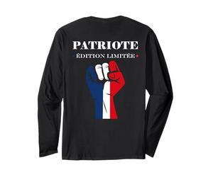 [Dos] Force Drapeau français Patriotisme Poing levé Patriote Manche Longue