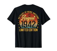 Dos rétro Vintage août 1942 84 Ans 84 Ans T-Shirt