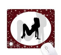 dos sexy femme magnifique tapis de souris en hiver flocon de neige