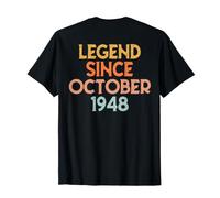Dos Vintage 1948 Femmes 78 Ans Octobre 78ème Anniversaire T-Shirt