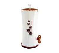 Dosa Moka Distributeur de café Motif "grains de café" Plastique Blanc/marron