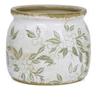 Dosayes Pot de fleurs vintage en céramique pour pot de fleurs avec trous de drainage, 16 cm, craquelé glacé pour intérieur (vintage)
