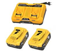 Dosctt 2 pièces 10Ah Compatible pour Dewalt Batterie 18V et 1 pièce Compatible avec Le Chargeur Double pour Dewalt 14,4 V-20 V